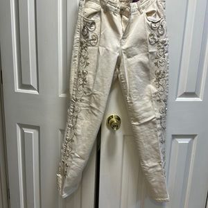 Embroidered Denim Jeans